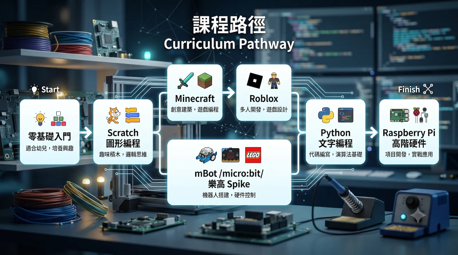 香港兒童編程課程學習路徑圖