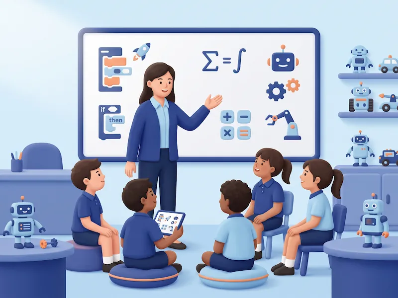 香港小學生STEM課堂團隊互動場景：Scratch、Python、硬件創客與機械人編程學習
